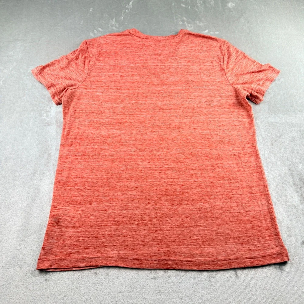 Banana Republic Vintage Tee Men's XL Orange Heathered Linen Blend V-Neck Pocket